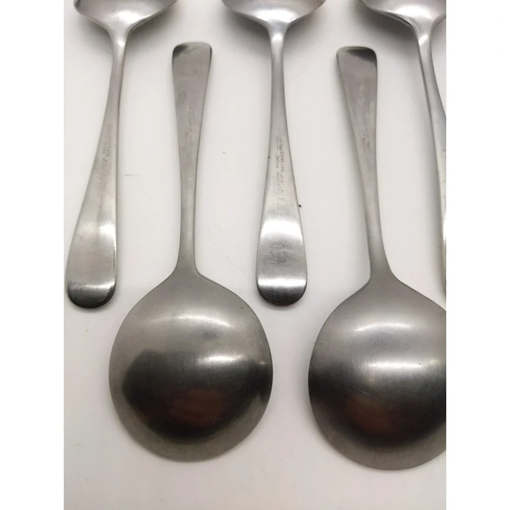 Supreme Cutlery Towle Japan Liberty Bell Stainless Steel Soup Spoon Set of (8)